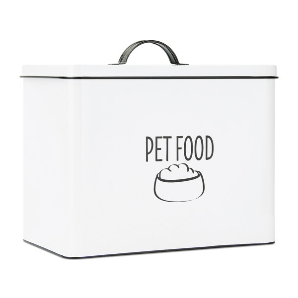 Outshine Co Outshine White Farmhouse Pet Food Bin Can Be Personalized